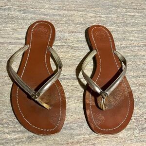Tory Burch gold thong sandals